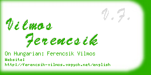 vilmos ferencsik business card